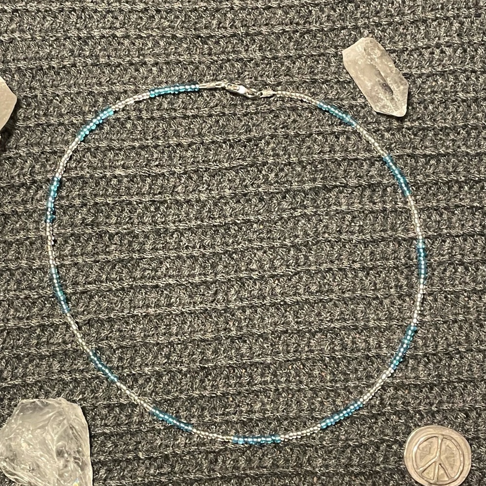 New Turquoise Light Blue Beaded Choker Necklace